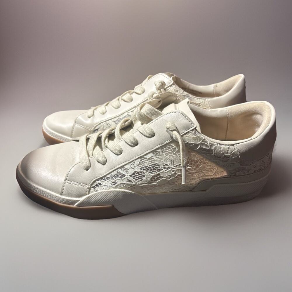 Dolce Vita Harryson Women's Off-White Lace Floral Pattern Comfort Sneakers Sz 10